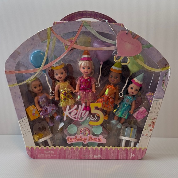 🩷SUPER RARE. NIB. Barbie Kelly Club Birthday Bunch Doll Set